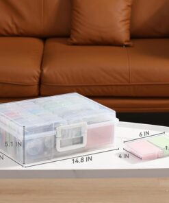 Alternative view of novelinks Transparent 4 x 6 Photo Organizers and Photo Storage Box with Handle. 16 Inner Photo Cases. Portable Picture Organizers & Photo Storage Containers (Clear)