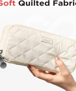 Alternative view of Sooez Cute Pencil Case. Aesthetic Pen Pencil Pouch. Extra Large Pencil Bag with Zipper. Special Pencil Holder Stationery Bag Marker Organizer. School Essentials Supplies for Girls Adult Teen. Beige